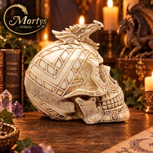 Sárkánykoponya – fantasy dekoráció sárkányfejjel, 13,5 cm
