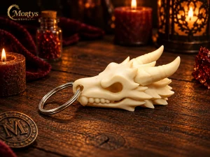 Fantasy sárkánykoponya kulcstartó